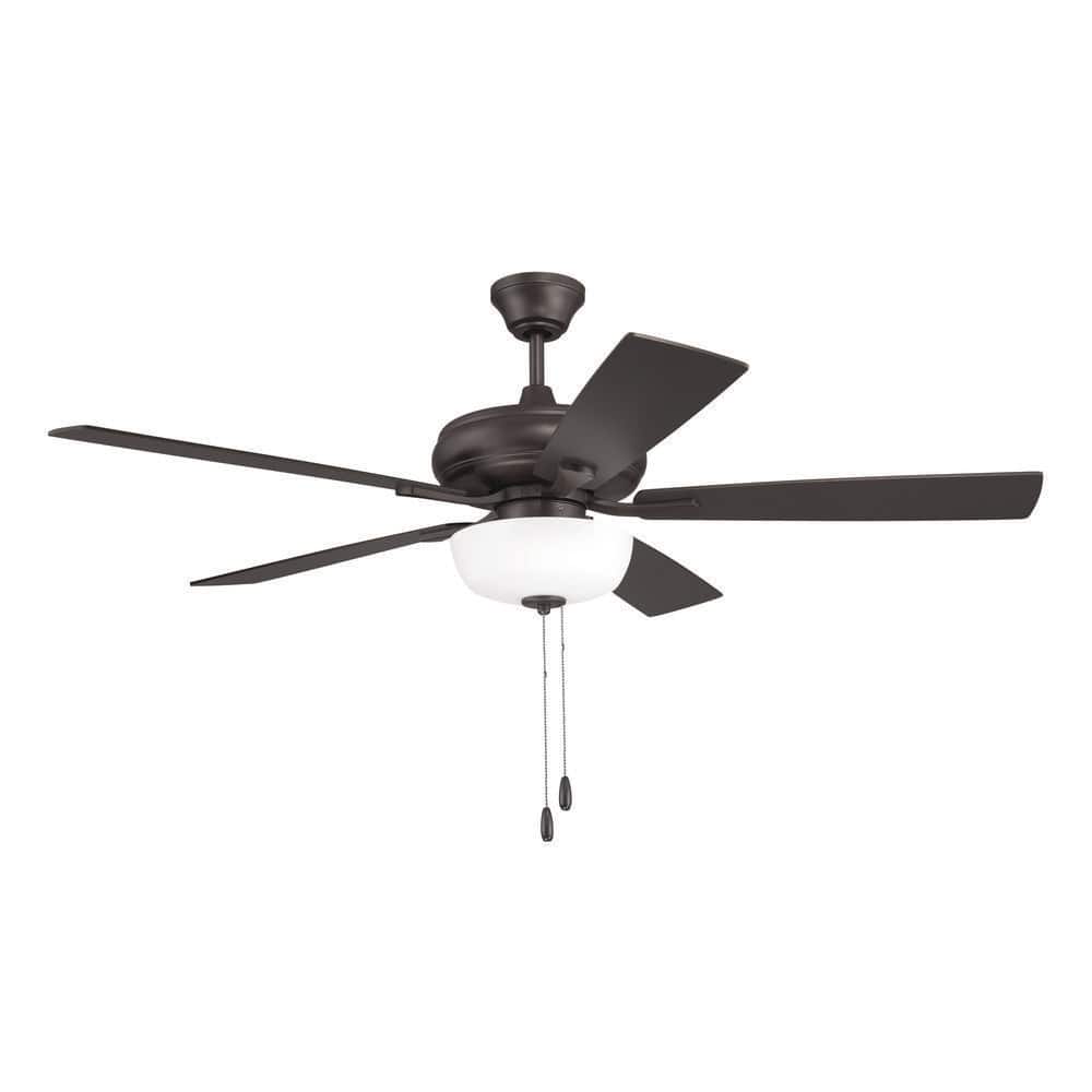 52 in. Classic Bronze Finish Classic Bronze/Walnut Blades Angled Mount Standard Ceiling Fan w/ LED Bulbs Included price history on PriceWatchPro