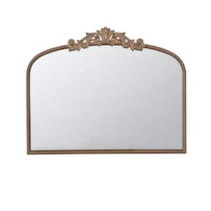 40 in. W x 31 in. H Classic Design Arched Framed Wall Bathroom Vanity Mirror in Gold
