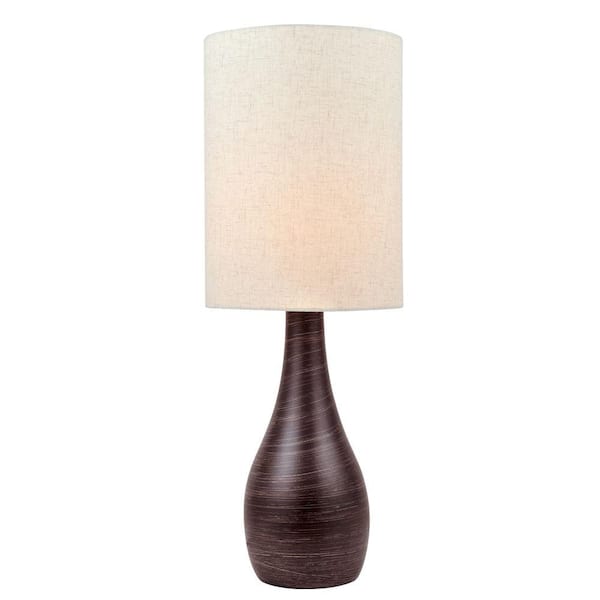 Illumine 31 in. Bronze Table Lamp with Tan Linen