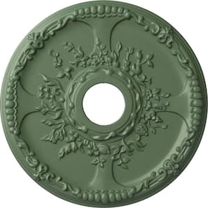 1-3/8" x 18" x 18" Polyurethane Antioch Ceiling, Hand-Painted Athenian Green