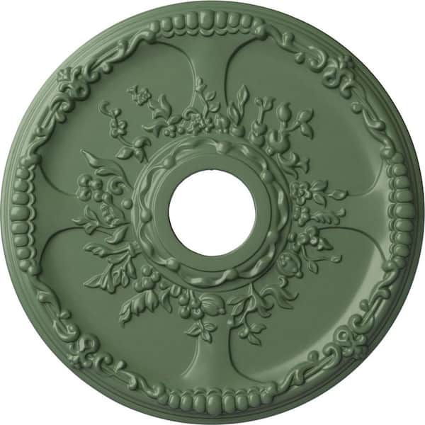 Ekena Millwork 1-3/8" x 18" x 18" Polyurethane Antioch Ceiling, Hand-Painted Athenian Green