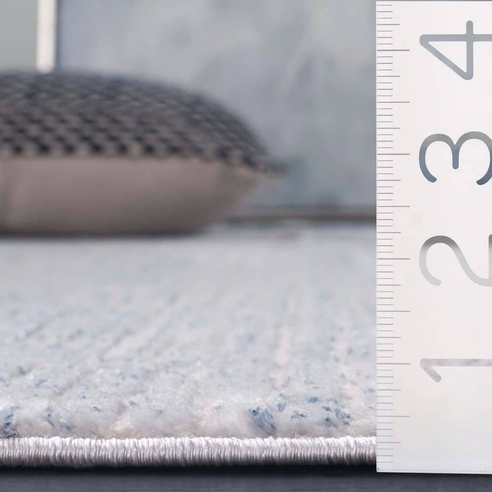 Gray Handmade Square Wool and Viscose Area Rug