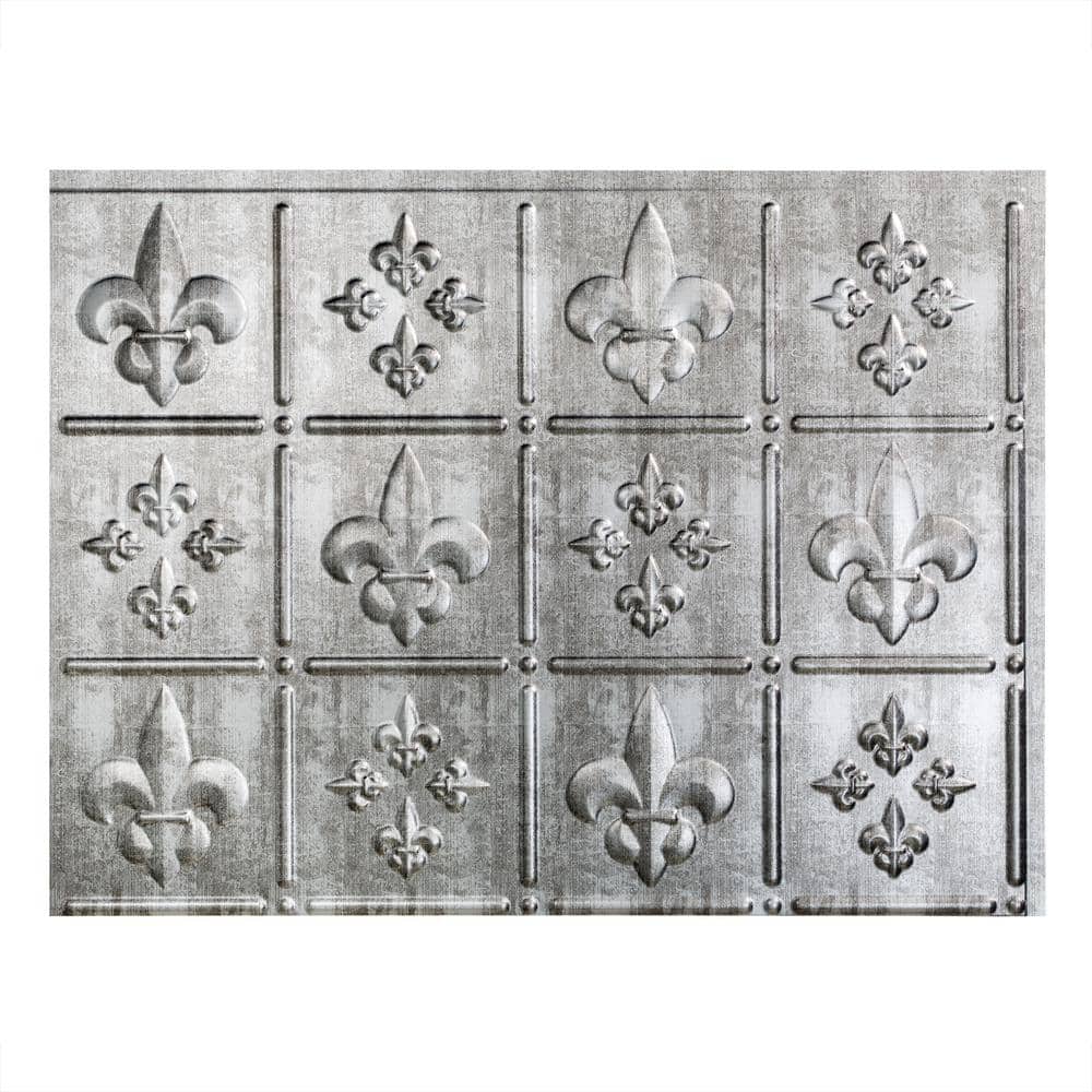 Fasade Fleur de Lis Silver Vinyl Backsplash Kit
