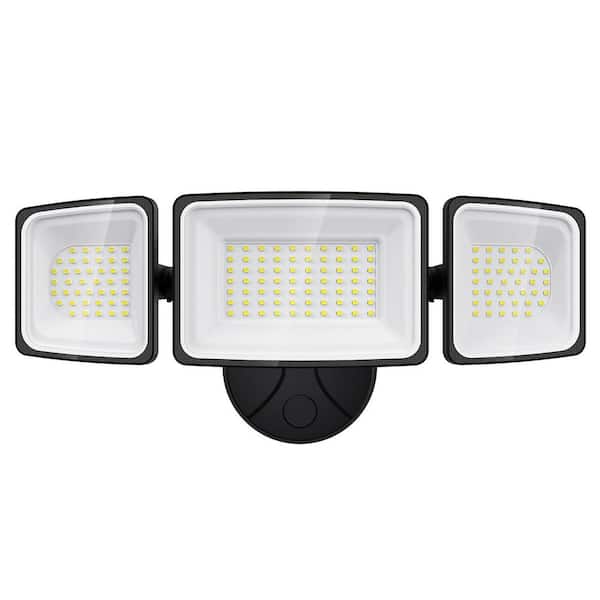 100 Watt Equivalent 9000 Lumens 90° Black IP65 Waterproof Integrated LED Flood Light for Yard Garage (1-Pack)