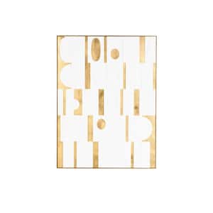 1-Panel Abstract Geometric Shape Framed Wall Art Print with Gold Accents 39 in. x 30 in.