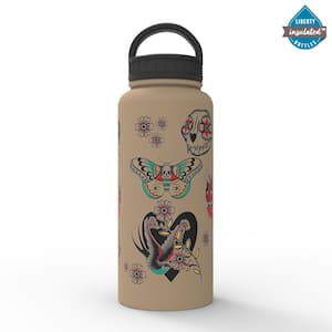 32 oz. Flash Sheet Sandstone Insulated Stainless Steel Water Bottle with D-Ring Lid