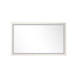 72 in. W x 36 in. H Oversized Rectangular Framed LED Light Anti-Fog Wall Bathroom Vanity Mirror in Gold