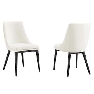 Viscount Accent Performance Velvet Dining Chairs - Set of 2 in White