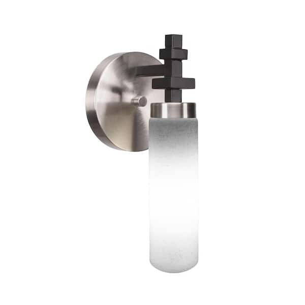 Unbranded Gemini 2.25 in. 1-Light Matte Black and Brushed Nickel Wall Sconce with Standard Shade