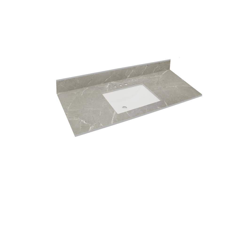THINSCAPE 37 in. W x 22 in. Vanity Top in Soapstone Mist with Single