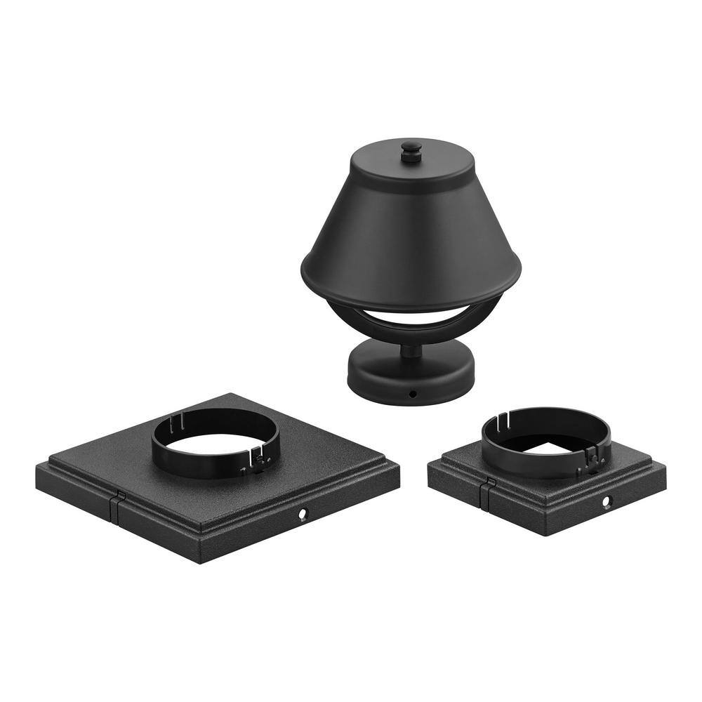 Cann River 6.75 in. Low Voltage Black Aluminum Hardwired Weather Resistant Integrated LED Outdoor Pier Mount Light price history on PriceWatchPro