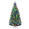 Costway 7 ft. Pre-Lit Artificial Christmas Tree with 500 LED Lights ...