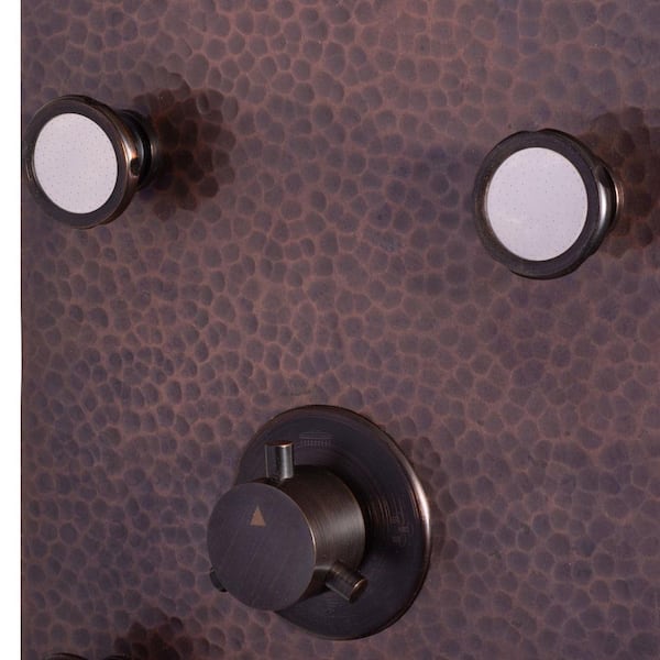 Sedona 52 in. 6-Jet Shower Panel System with Handshower in Hammered Copper and Oil Rubbed Bronze
