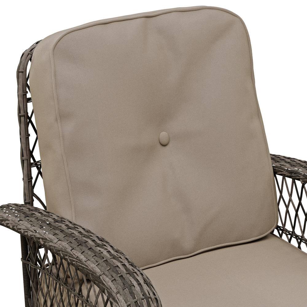 Salerno Brown Handwoven Resin Wicker Outdoor Rocking Chair