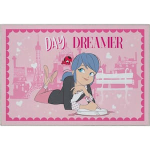 Miraculous Ladybug Pink 3 ft. 3 in. x 5 ft. Day Dreamer Area Rug