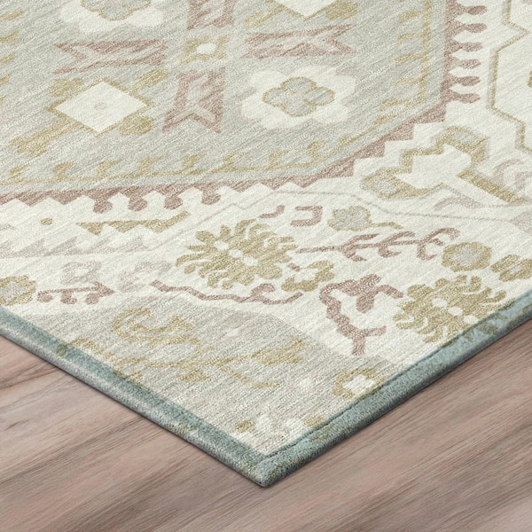 Chantille Machine Washable Indoor/Outdoor Abstract ACN3103 Ivory 8 ft. x 10 ft. Area Rug