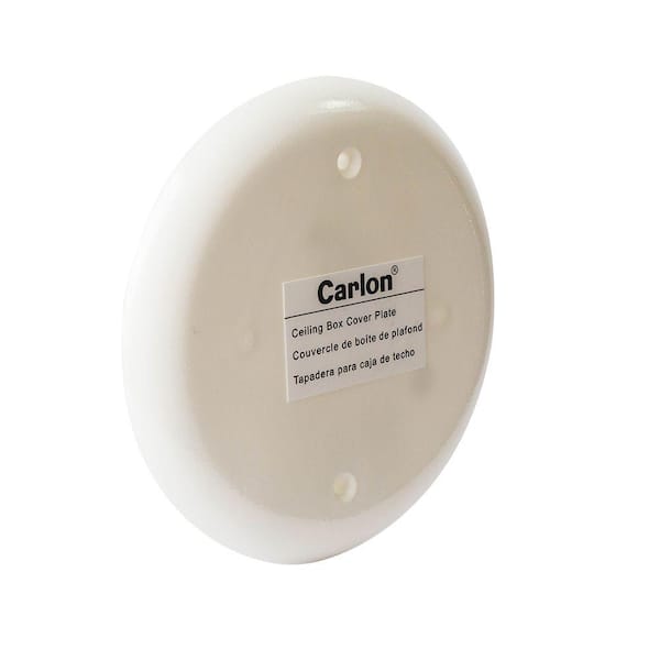 Carlon 4 In White Non Metallic Round Blank Ceiling Box Cover Cpc4wh - How To Cover A Ceiling Electrical Box