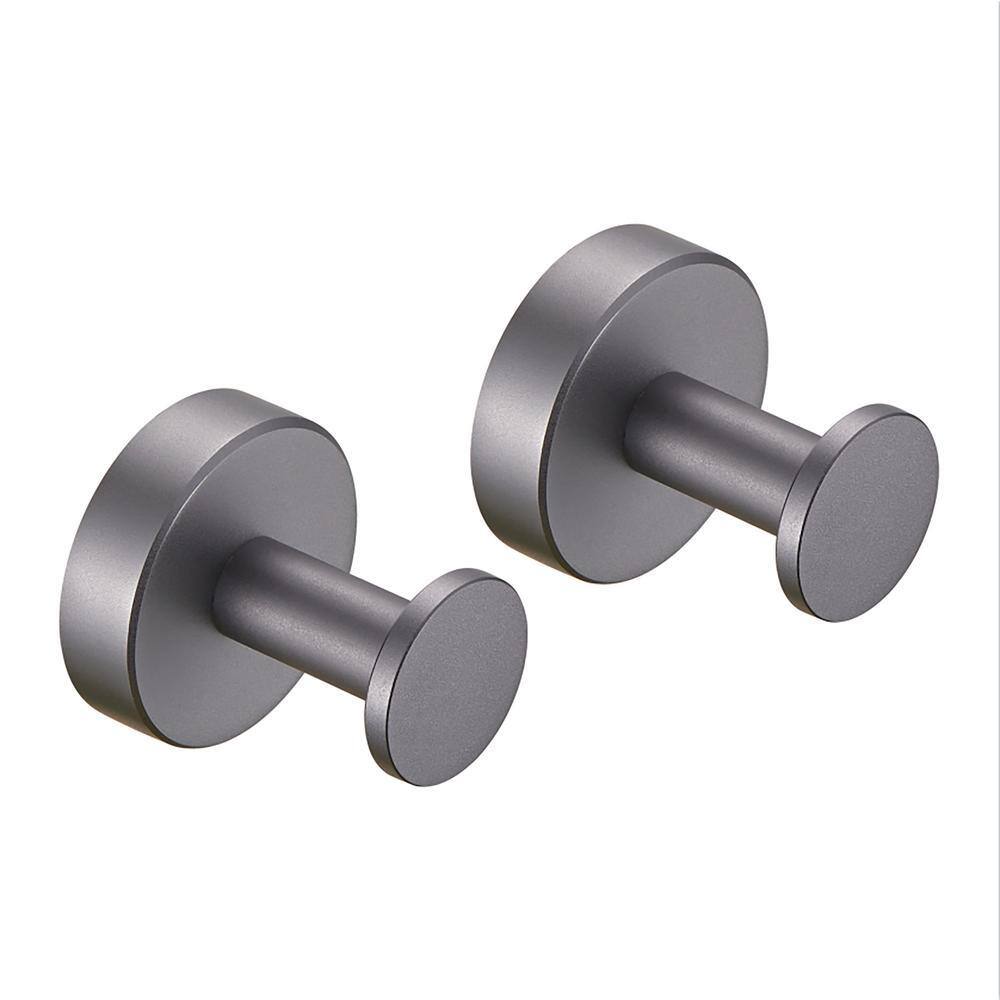 Toggle For Robe JimsMaison 2-Piece Wall Mounted Towel/Robe Knob in Gray JMDRBH09GR ...