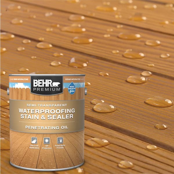 BEHR PREMIUM 1 Gal. #ST-533 Cedar Naturaltone Semi-Transparent Penetrating Oil-Based Exterior Waterproofing Wood Stain