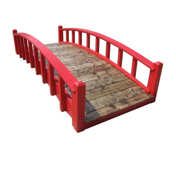 Japanese garden bridge 8 ft. in Red
