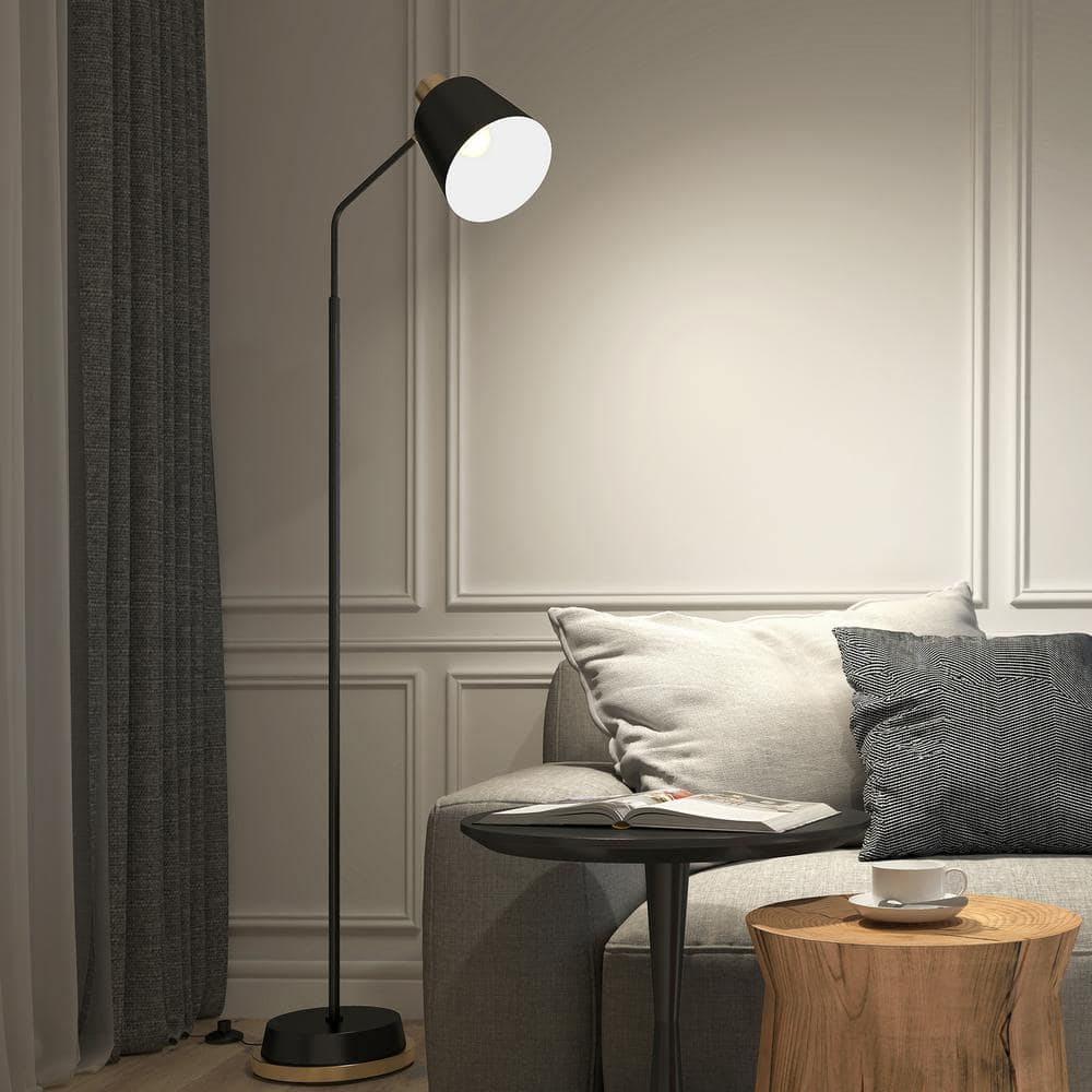 Artika Alton 65 in. Matte Black & Gold Modern 1-Light Dimmable