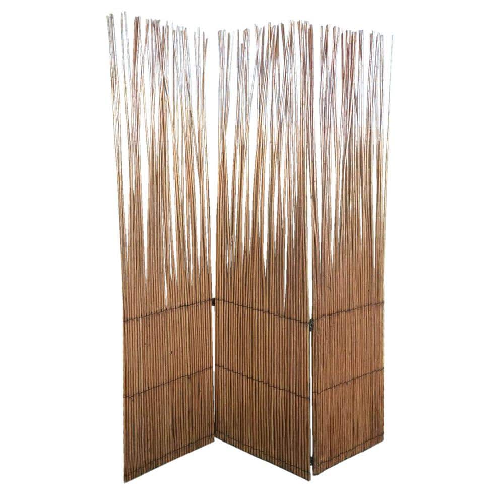 Juniper 3-Panel Brown Willow Folding Room Divider