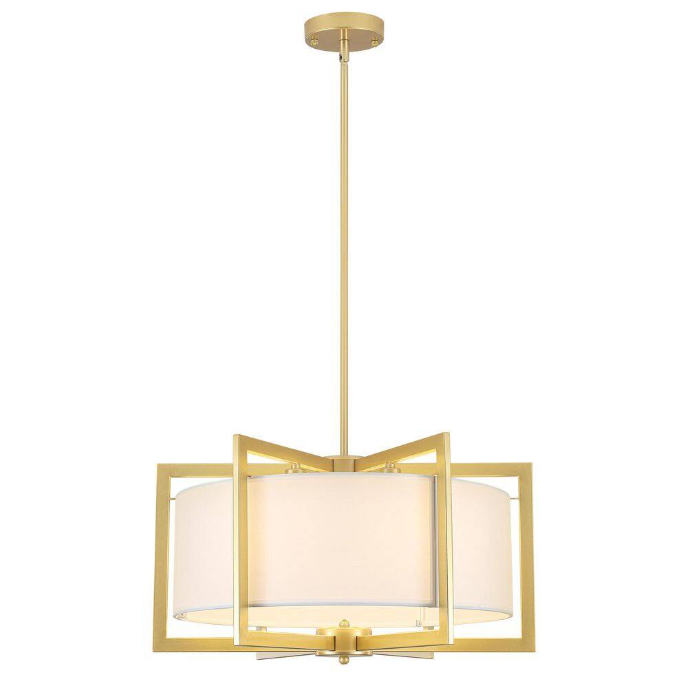 6 Light Gold Modern Geometric Drum Chandelier with White Fabric Shade Contemporary Foyer Hanging Pendant Light Fixture price history on PriceWatchPro