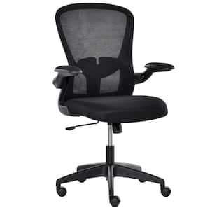 Black, Mesh Home Office Chair Mid Back Ergonomic Computer Task Chair with Lumbar Back Support, Adjustable Height