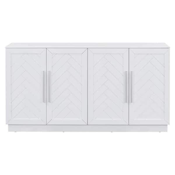 FIFTEEN LOVE NKzip white KENTY SIZE ⭐︎ 60.1 in. W x 15.8 in. D x 32 in. H White Linen Cabinet with