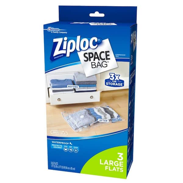  Ziploc Space Bag Clothes Vacuum Sealer Storage Bags for Home  and Closet Organization, Large, 3 Bags Total : Home & Kitchen