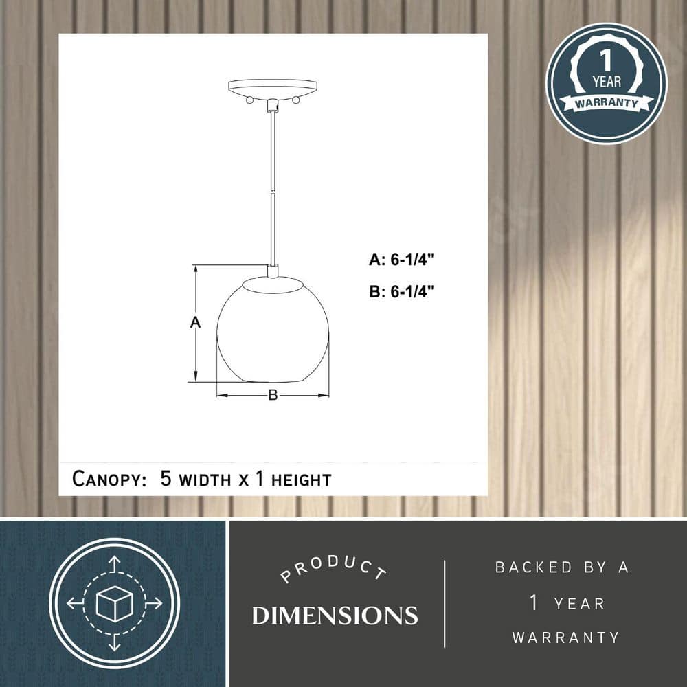 Milano Satin Nickel Mini Globe Pendant Light with Hand-Blown Glass