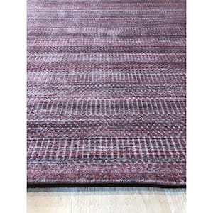 Super Grass Red 9 ft. x 12 ft. Handloomed Wool Contemporary Area Rug