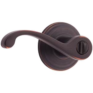 Commonwealth Venetian Bronze Privacy Bed/Bath Door Handle with Microban Antimicrobial Technology and Lock