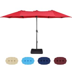 15 ft Twin Patio Parasol Triple-size Outdoor Umbrella