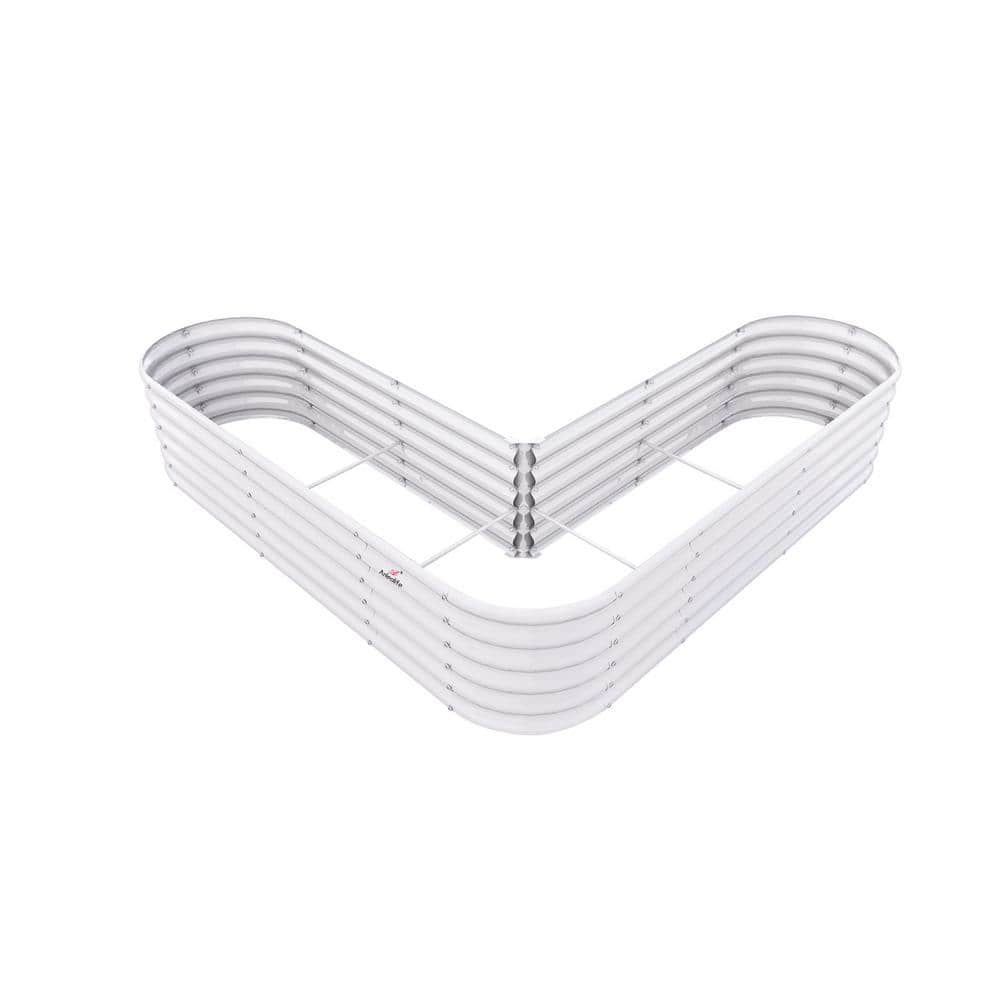 White Heart-Shaped 81 in. x 81 in. x 18 in. Metal Raised Garden Beds Anti-R