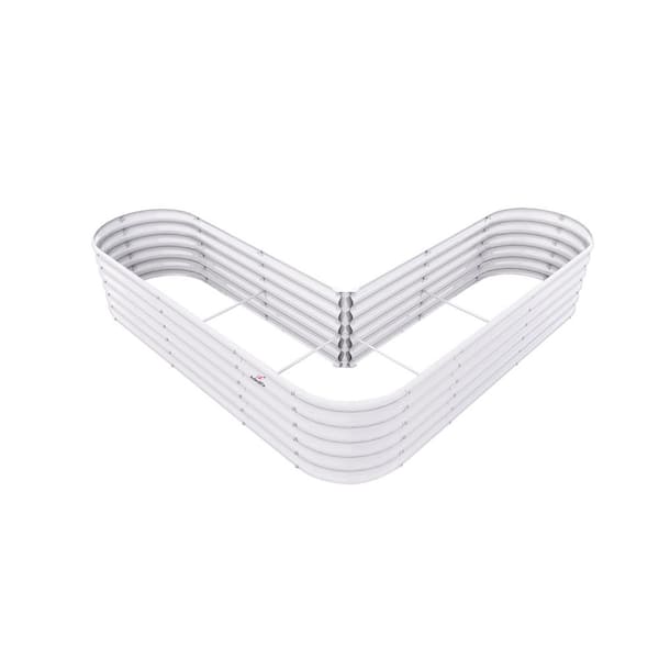 Unbranded White Heart-Shaped 81 in. x 81 in. x 18 in. Metal Raised Garden Beds Anti-Rust Planter Box for Vegetables Flowers Herb