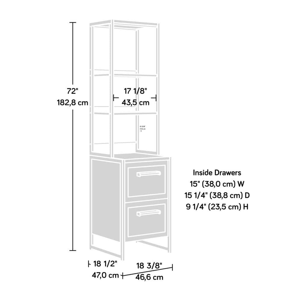 Barrel Oak Adjustable File Tower with Metal Frame