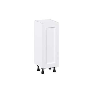 Mancos Bright White Shaker Assembled Shallow Base Kitchen Cabinet with Door (12 in. W x 34.5 in. H x 14 in. D)