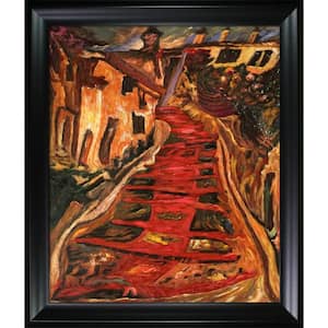 The Red Staircase in Cagnes by Chaim Soutine Black Matte Framed Nature Oil Painting Art Print 25 in. x 29 in.