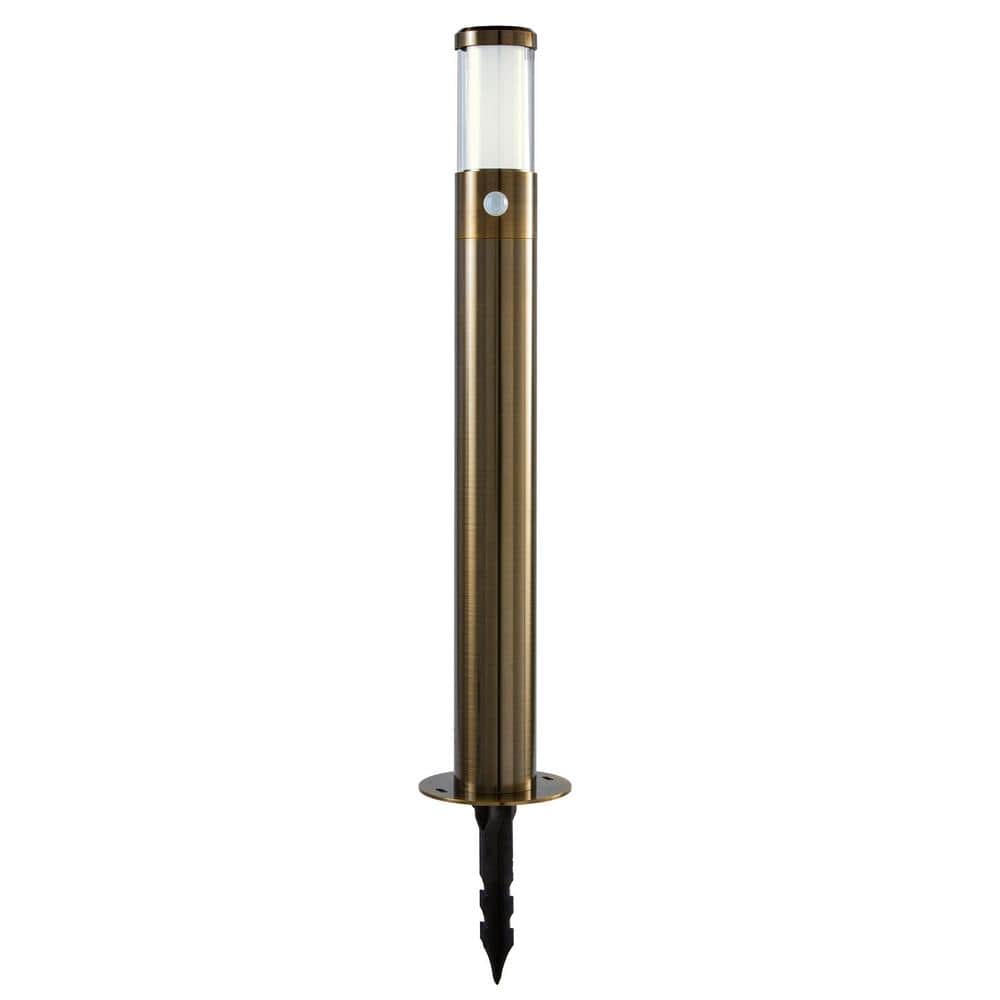 3-Watt 150 Lumens Low-Voltage Gun Metal Motion Sensing LED Bollard