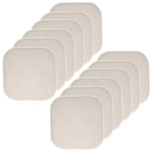 Alexis Linen/Beige 16 in. x 16 in. Non Slip Square Memory Foam Seat Chair Cushion Pads (12-Pack)