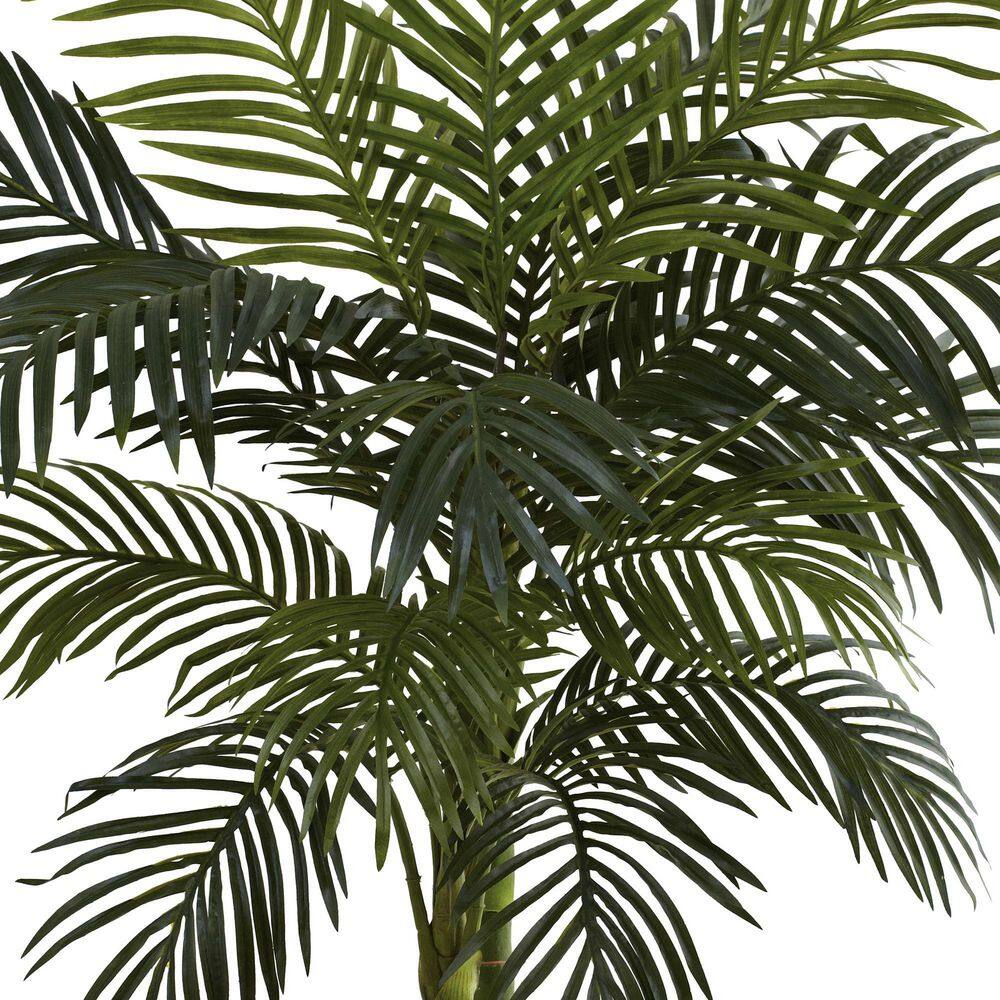 4 ft. Green Silk and Plastic Palm Outdoor Floor Plant