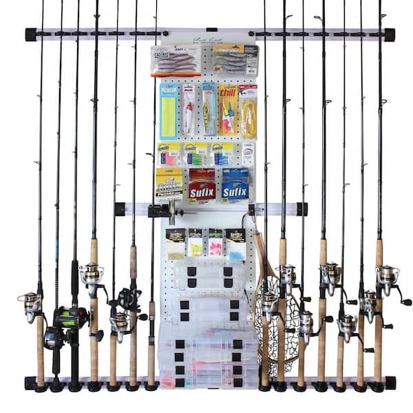14 Fishing Rod Rack with Utility Box Storage & Dual UK