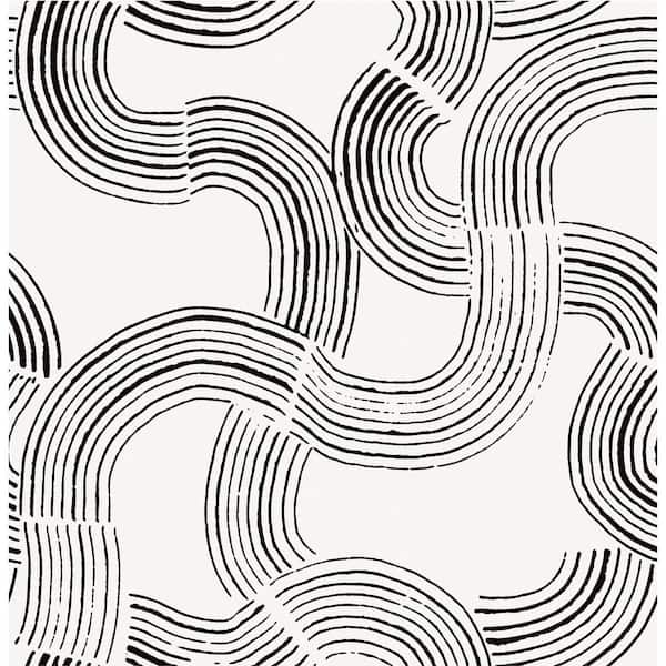 NuWallpaper Noir Hokime Peel and Stick Vinyl Wallpaper Sample