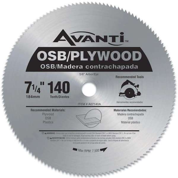 Avanti 7-1/4 in. x 140-Tooth OSB/Plywood Circular Saw Blade