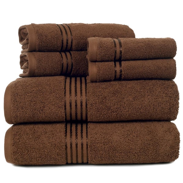 6Piece Chocolate 100 Cotton Bath Towel Set509376ROR The Home Depot