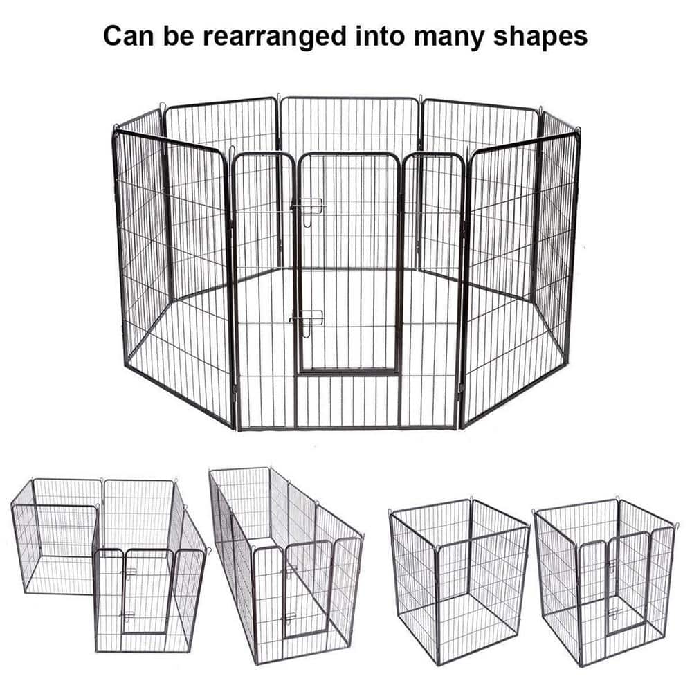 Heavy Duty Black Metal 40" Pet Playpen with Door