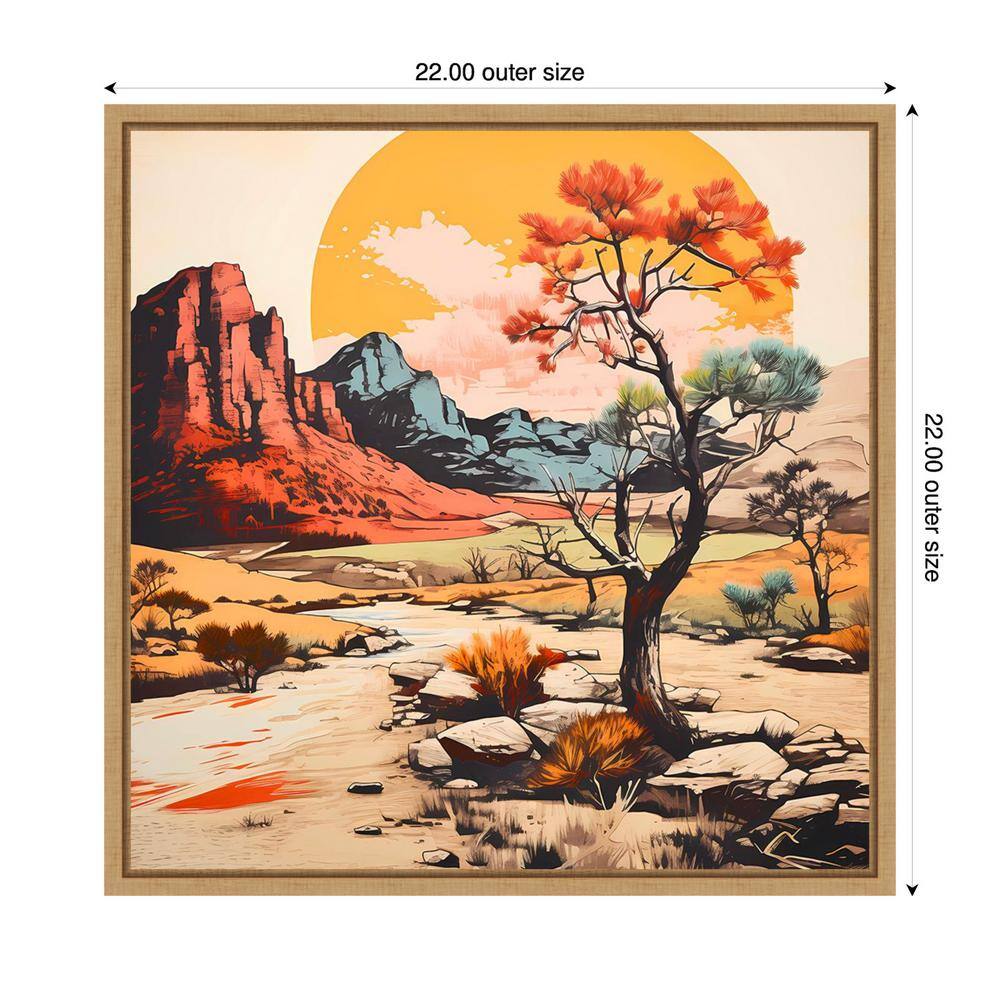 The Desert Path V Scenic Landscape Canvas Art with Maple Frame