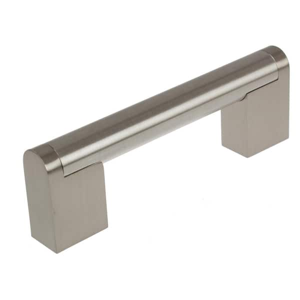 GlideRite 3-3/4 in. Center-to-Center Stainless Steel Finish Round Cross Bar Cabinet Pulls (10-Pack)