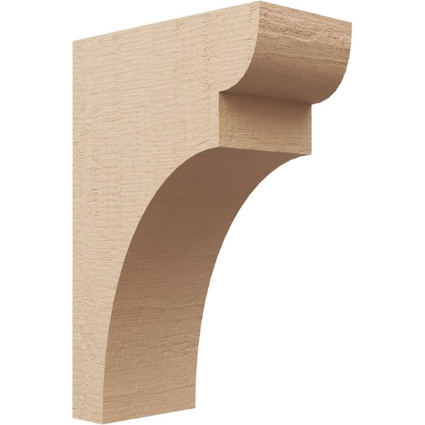 Ekena Millwork Classic Series 2 7 in. x 14 in. x 21 in. Yorktown Rough Cedar Woodgrain Timberthane Polyurethane Corbel in Primed Tan